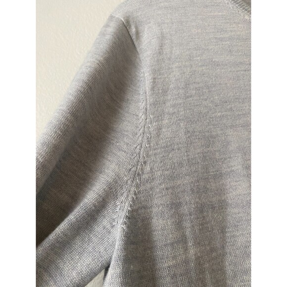 Fairlane 100% Merino Wool V Neck Sweater Mens Size XL Marled Light Gray - Picture 5 of 10
